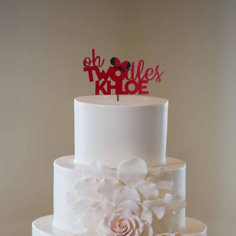 زفاف - Oh Twodles Cake Topper, Personalized Mickey Mouse Cake Topper, OH TWOdles Cupcake Topper, Oh TWOdles Theme,OH TWOdles Custom Cake Topper
