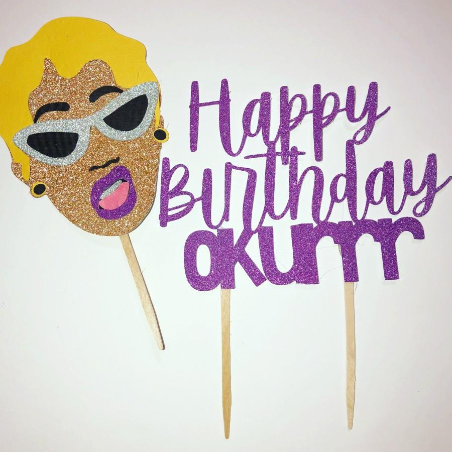 زفاف - Cardi B Cake Topper - Happy Birthday Okurrr