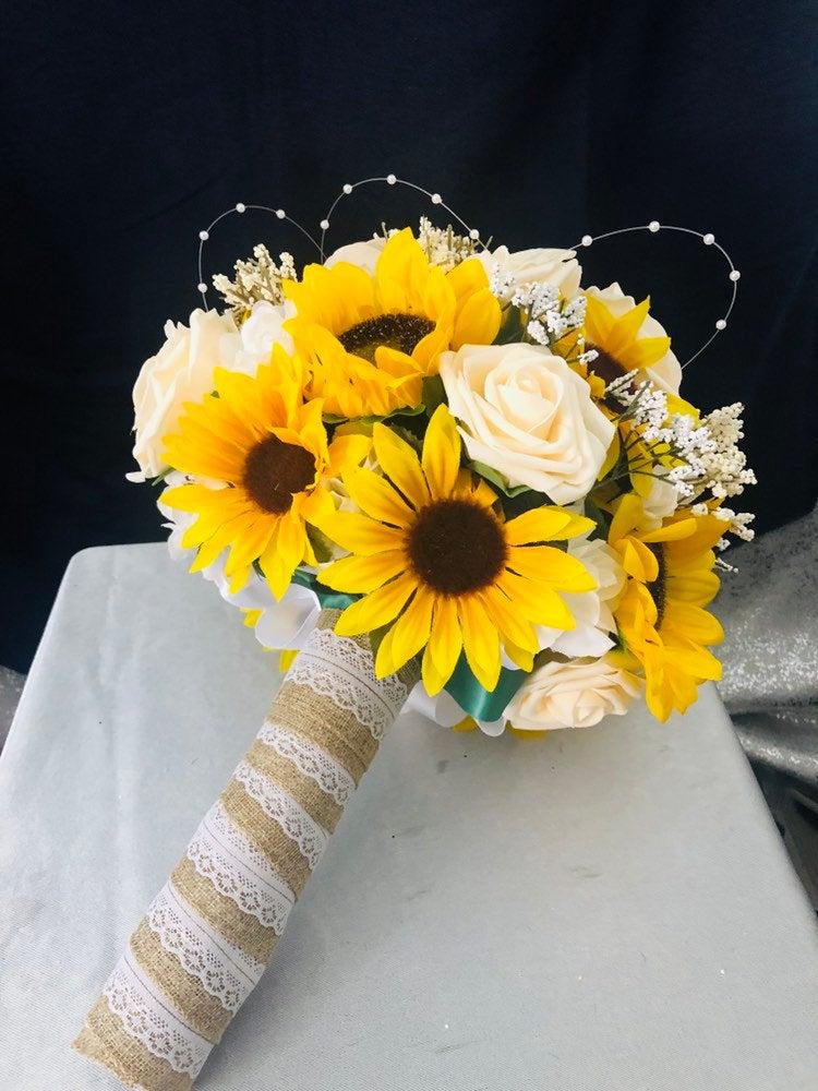 Hochzeit - wedding bouquet, sunflower rustic wedding bouquet, sunflower bridal bouquet, boho bouquet, spring wedding bouquet, ElegantArrangements8