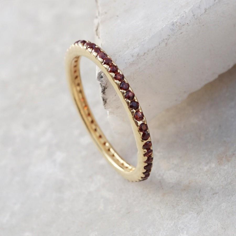 Mariage - 14k Gold Band Garnet Ring Jewelry, STACKABLE GOLD RING, Band Ring, Ring Jewelry, Garnet Ring, Womens Ring, Gift For Her