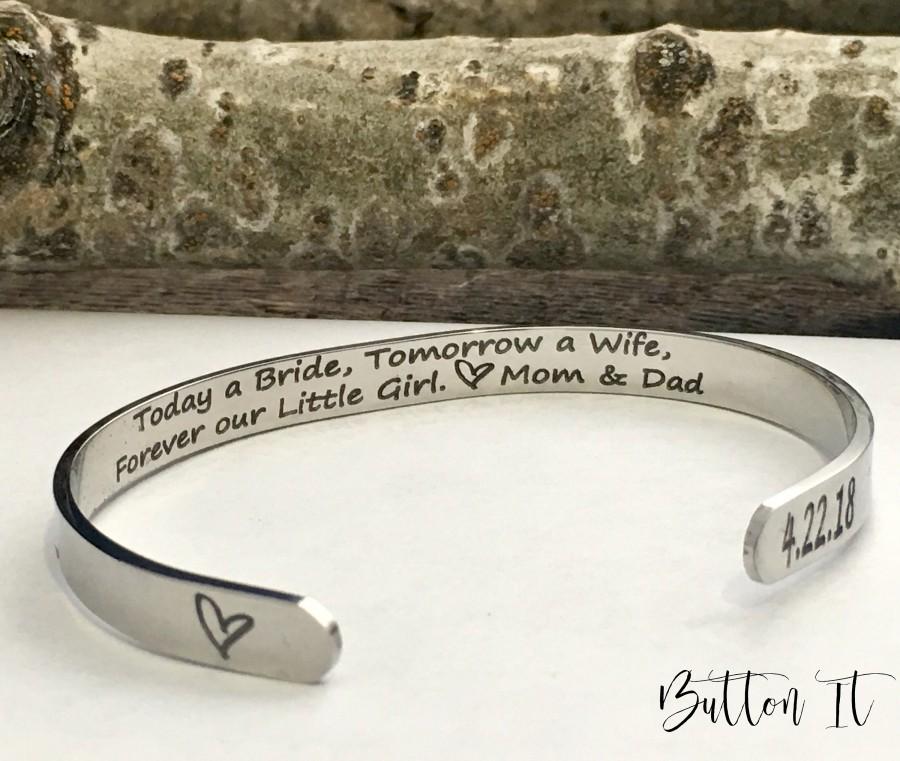Wedding - Wedding gift for BRIDE, Today a Bride, Tomorrow a wife, Forever our little girl, PERSONALIZED daughter wedding gift, Daughter in law, bridal