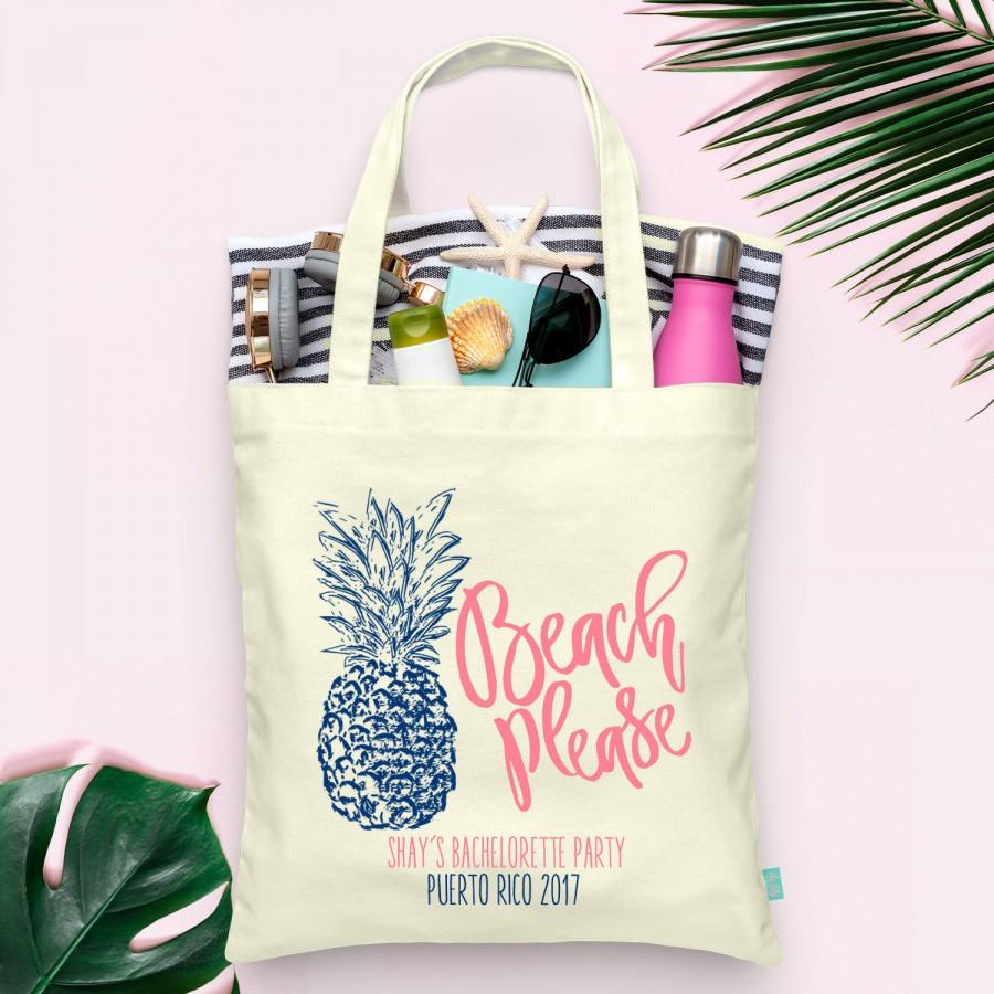 Hochzeit - Beach Please Pineapple Beach Bachelorette Party Totes- Wedding Welcome Tote Bag