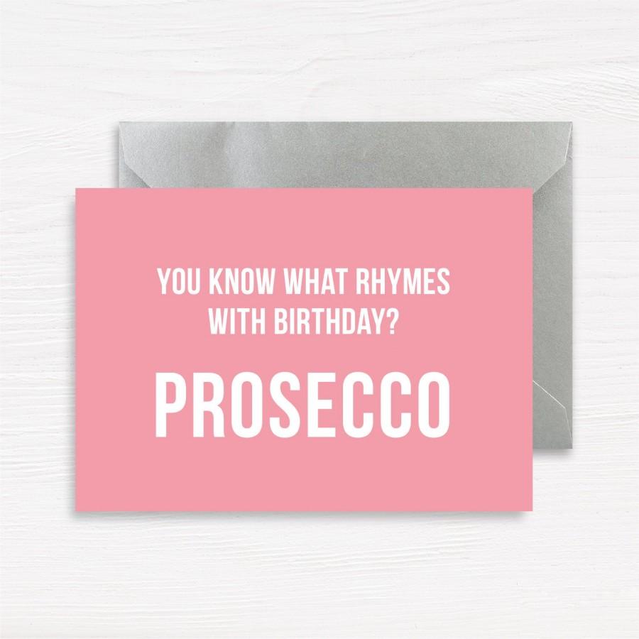 Hochzeit - Prosecco Birthday Card - Funny Birthday Card, Card For Her, Cards For Friend, Cards For Sister, Card For Mum