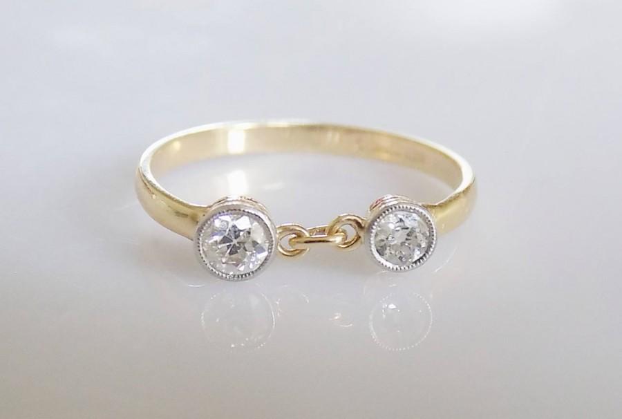 زفاف - One of a Kind Antique Edwardian 18CT Gold Diamond Gold Ring, Engagement ring