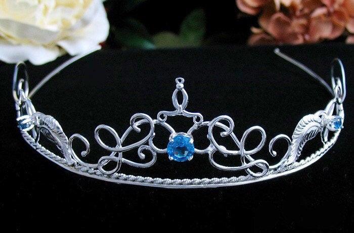 Wedding - Renaissance Aquamarine, Amethyst, Peridot, Sterling Silver Wedding Tiara, Victorian Bridal Crowns, Gifts For Her, Bridal Accessories