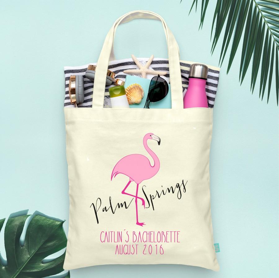 زفاف - Palm Springs Flamingo Lets Flamingle Bachelorette Party Totes- Wedding Welcome Tote Bag