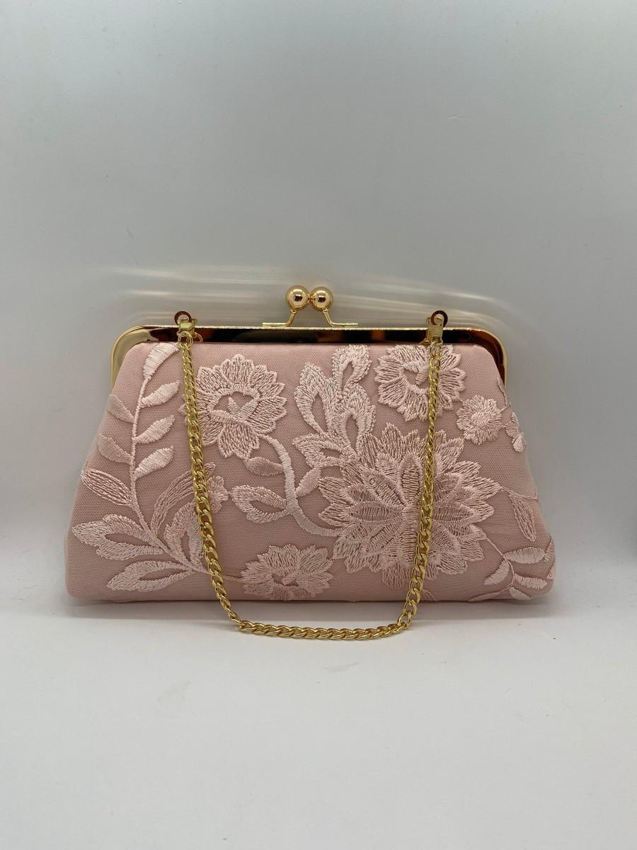 Hochzeit - Blush rose lace wedding purse clutch bride/ Gift for her