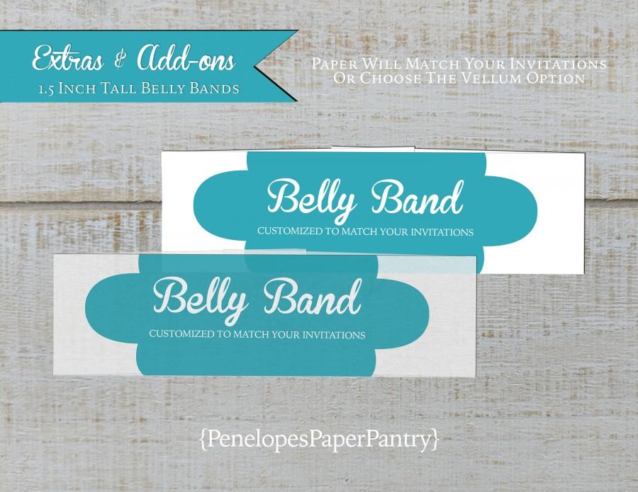 Hochzeit - Custom Belly Bands,Made to Match,Wedding Stationery,Wraps,Embellishment,Envelopment