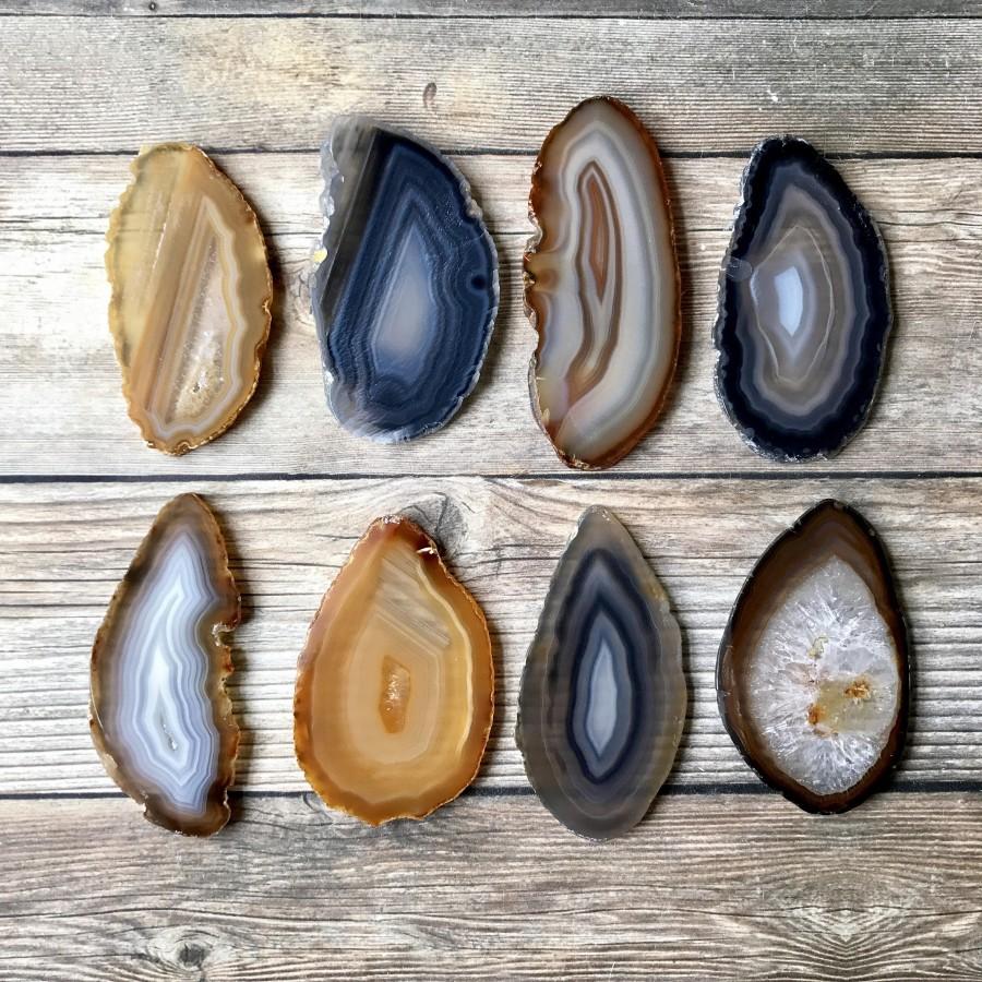 Свадьба - Natural Agate Place Cards 2.5"-3.5" Blank Geode Wedding Crystals Placecards Bulk Agate Slices Wholesale geodes wholesale agate