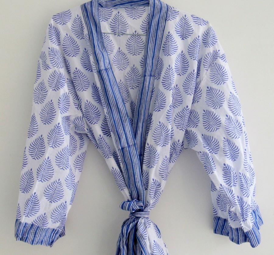 Dressing gown Cotton Kimono Robes for Women Indian Dressing Gown Unisex Blockprint Beach Cover ups Bridesmaid Gifts