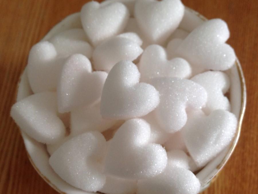 Mariage - 100 White Heart Shaped Sugar Cubes For All Occasions