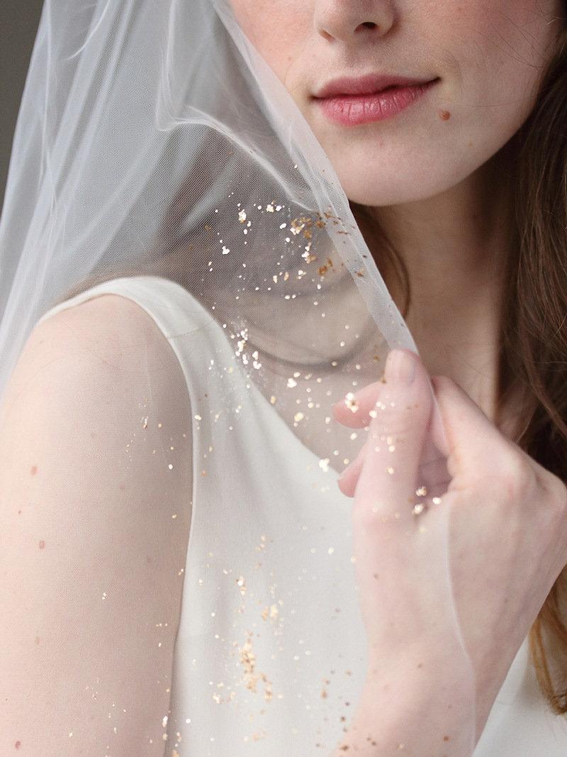 Wedding - Gold Flake Veil 