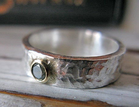 Wedding - SALE Size 8 GENUINE Green Diamond Ring Handmade Silver Ring Brilliant Cut Diamond Alternative Engagement Ring Unique Promise Commitment Ring
