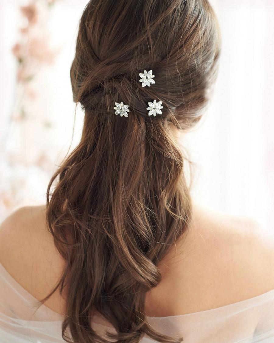 Wedding - Crystal & Opal Hair Pins, Opal Wedding Hair Pins, Crystal and Opal Bridal Hair Pins, Opal Bridal Hair Pins, Wedding Hair Pins ~ TP-2848