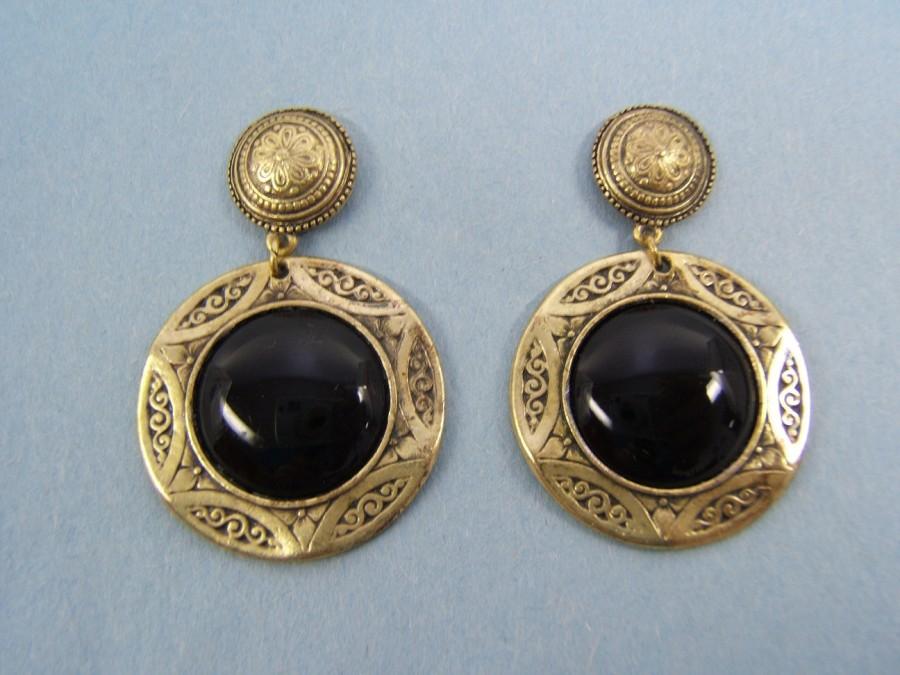 زفاف - Statement Earring Southwestern Jewelry Stud Earrings Geometric Earrings Bohemian Gold with Turquoise or Black Stone Nice Gift for Her #80443