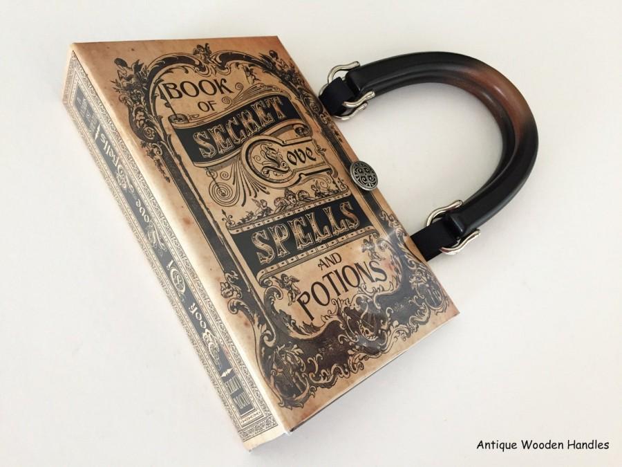 زفاف - Book of Secret Love Spells and Potions Book Purse - WICCAN Book Clutch - Salem Witch Spells Book Cover Handbag - Love Spells Handbag