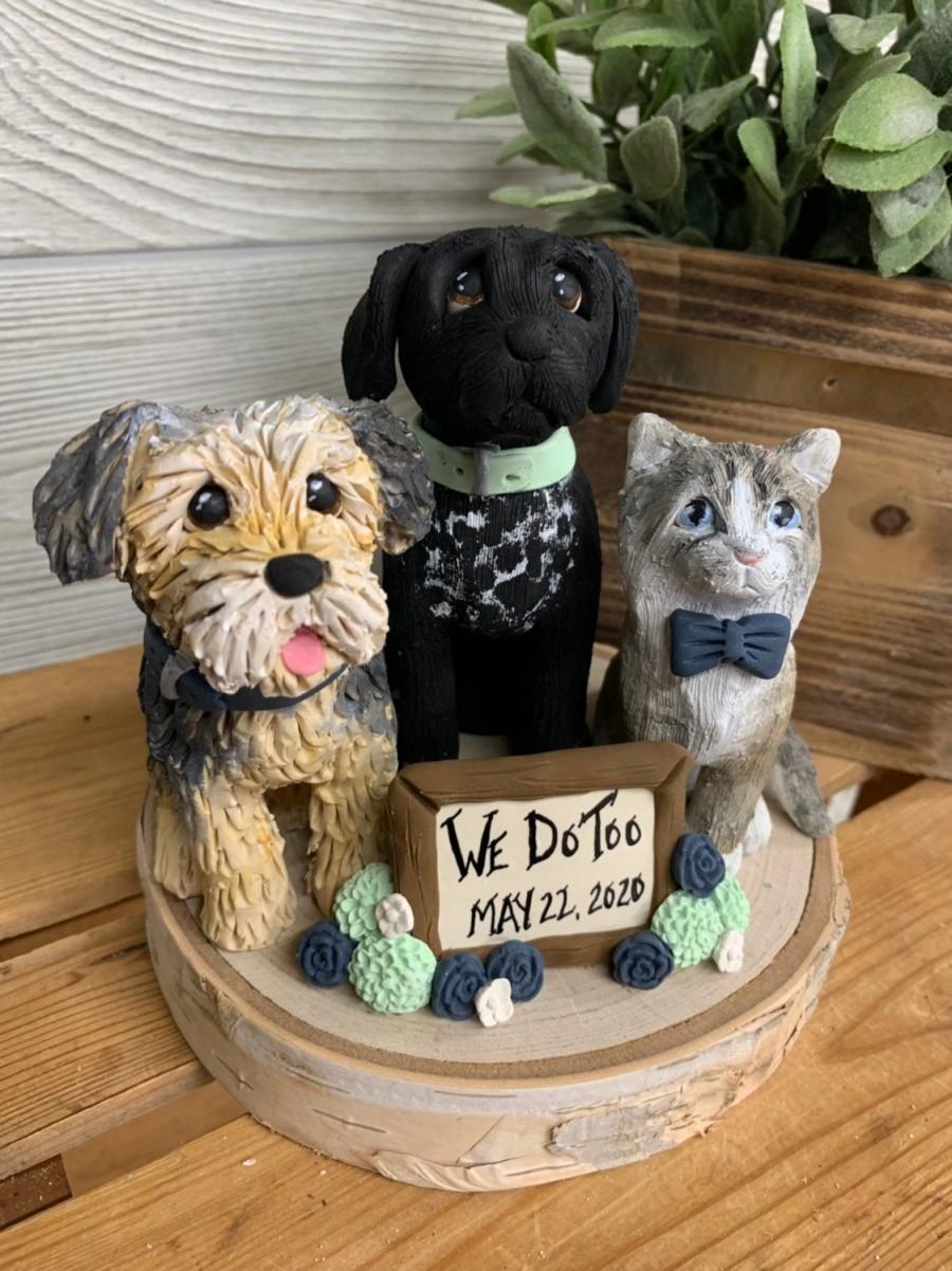 Wedding - Custom Cake Topper, Dog Cake Topper, Grooms Cake,  Custom Dog Sculpture, Replica of your Pet, Dog Lover, Dog Figurine, Wedding Cake Topper