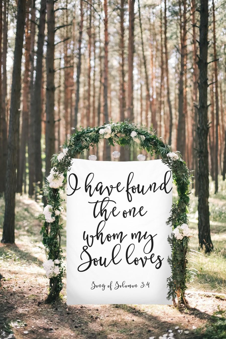 Wedding - Song of Solomon, I Have Found the one Whom my soul loves, Wedding Welcome Sign, Wedding Photo Backdrop, Gold wedding sign, boho wedding