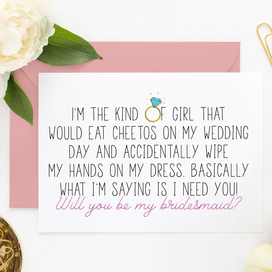 Hochzeit - Funny Bridesmaid Card, Bridesmaid Proposal, Funny MOH Cards, Asking Cards, Bridesmaid Proposal Card (ITKOG101)