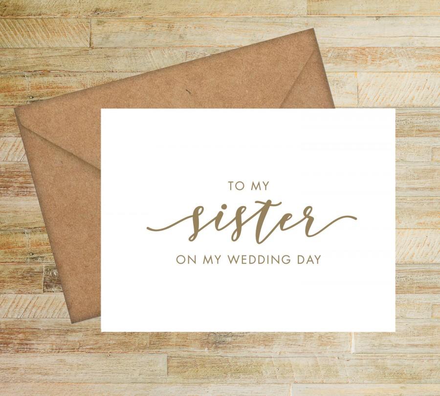Hochzeit - To My Sister On My Wedding Day Card 