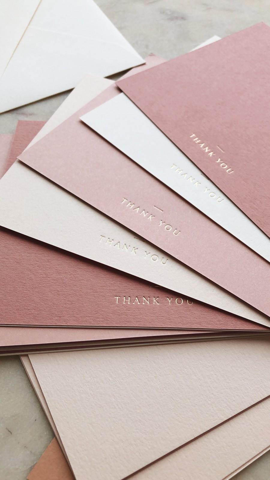 زفاف - Ombre Dusty Pink Thank You Cards