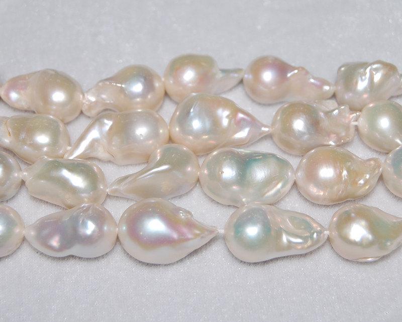 زفاف - 14*17mm Large Nucleated Pearl Strands Wholesale, Fireball Pearl Strands,Flameball Pearl Strands,irregular pearl strand, big baroque pearls