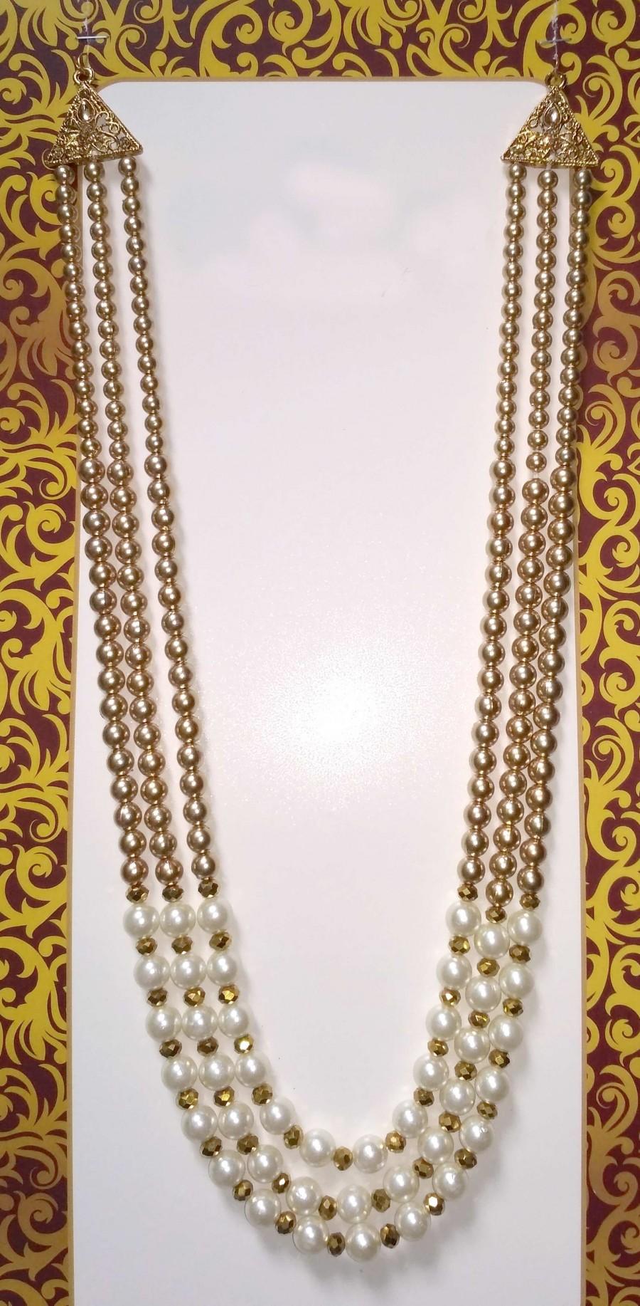 زفاف - Embellished Colored Premium Pearl Jewelry Necklace For Men/Groom For Wedding Wear (Dulhe Ki Mala)