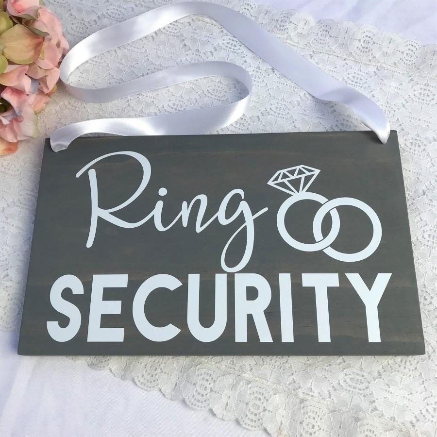 Wedding - Ring Security Wood Sign, Ring Bearer Sign, Rustic Wedding Decor, Rings Sign, Wedding Decor, Bride Sign, Wedding Signs, Ceremony Sign