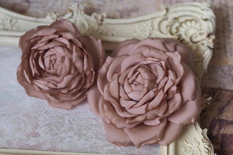زفاف - Flower Hair Clips, Pink Bridal Hair Flower, Mauve Wedding, Dusty Pink Hair Accessory, Dusty Rose Flower, Blush Headpiece