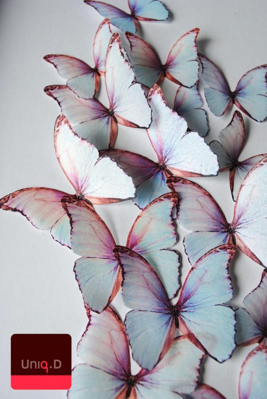 Wedding - 20 3D shimmering butterflies - iridescent white edible butterflies - frozen cake decoration - 3D edible butterflies by Uniqdots on Etsy