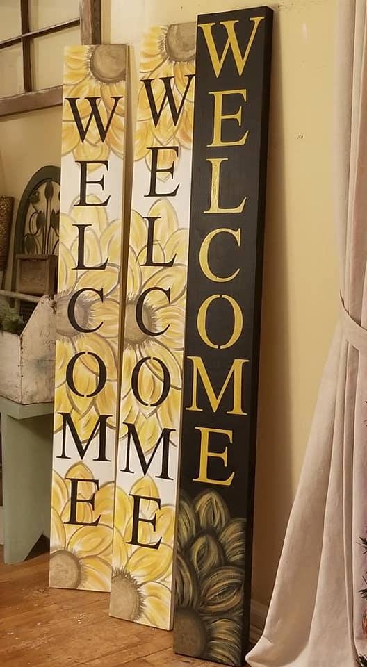 Mariage - Sunflower Yellow Welcome Sign, Sunflower, Summer, Porch sign, Welcome sign, Yellow Sunflower, 5 foot, five foot tall