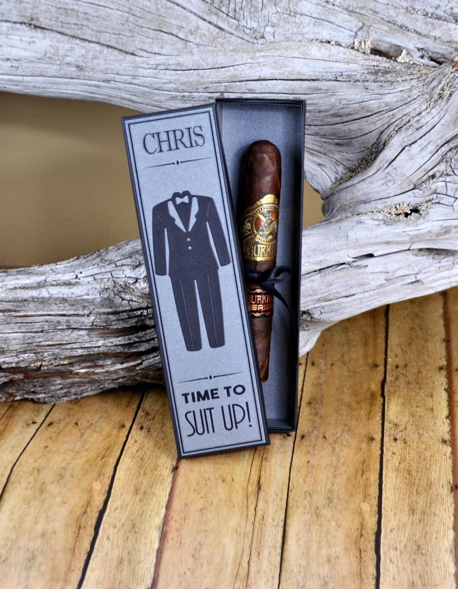 زفاف - Will You Be My Groomsman Cigar Box Tux Best Man Time To Suit Up Custom Gift
