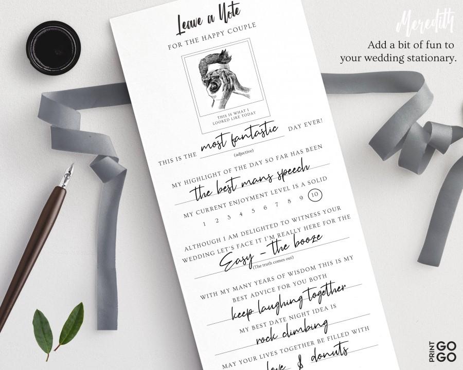 Mariage - Leave a Note for the Bride and Groom 