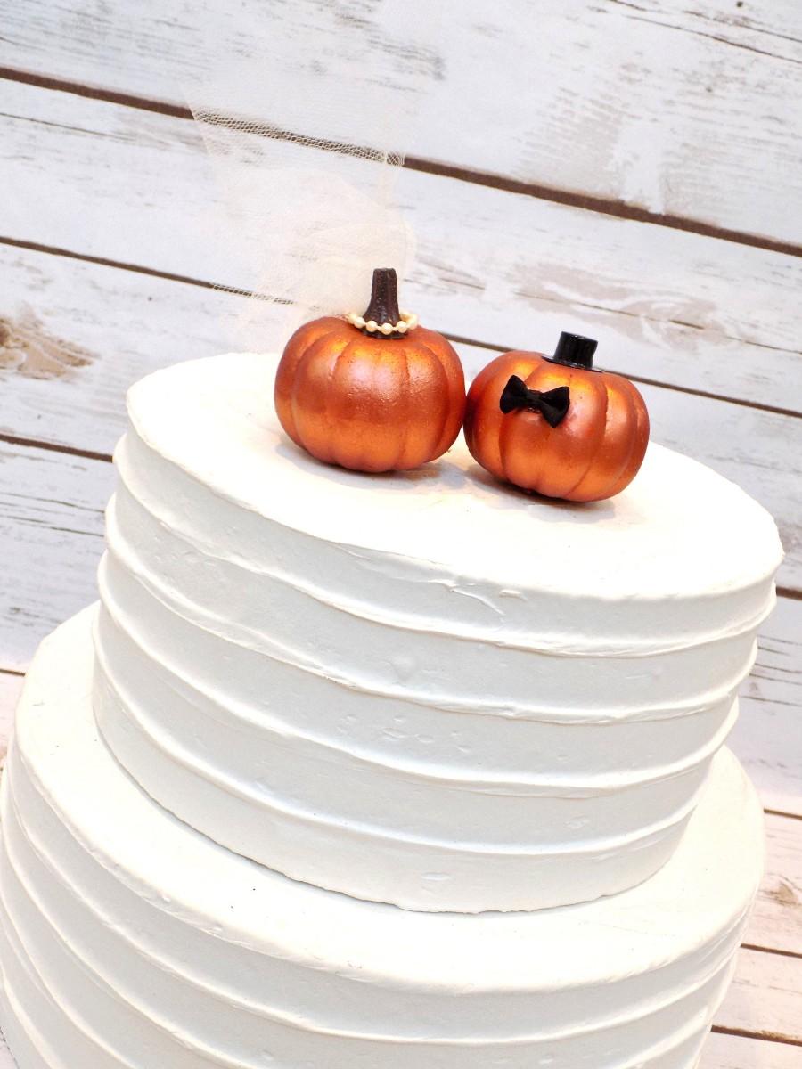 Свадьба - Fall Wedding Pumpkin Cake Topper 