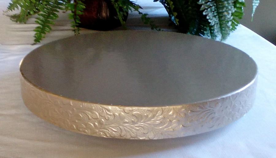 Mariage - 16" or 18" "Champagne Floral Leaf" Wedding Cake Stand, cake plateau