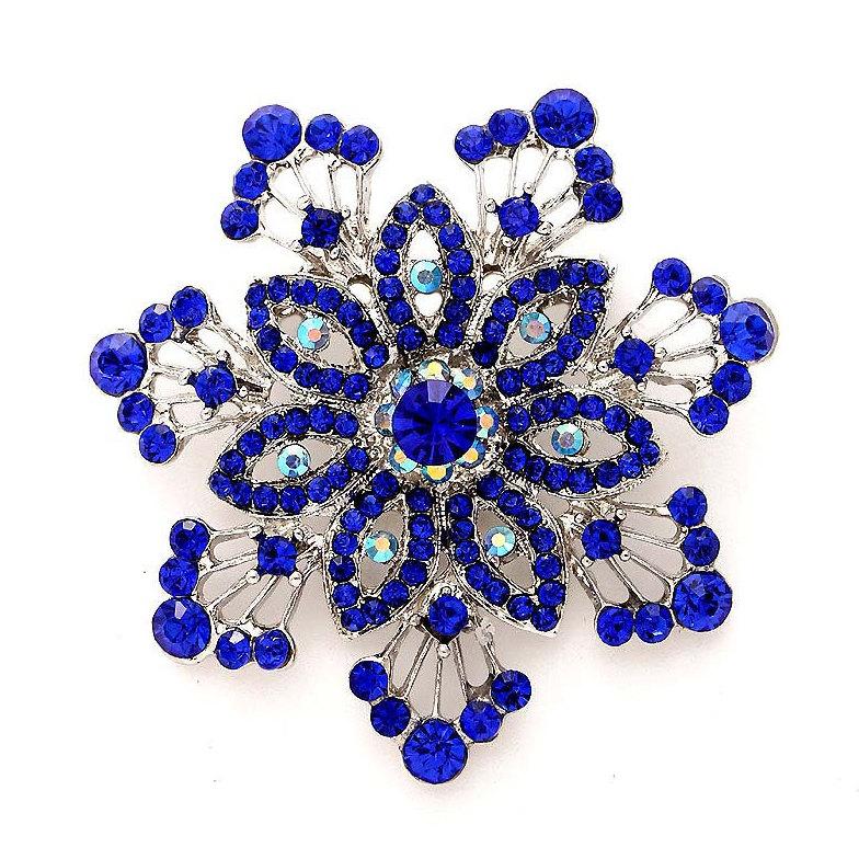 Mariage - Something Blue Wedding Brooch, Mother of the Bride Brooch, Bridal Bridesmaid Dress Sash Pin, Rhinestone Brooch Bouquet Pins, Women Broaches