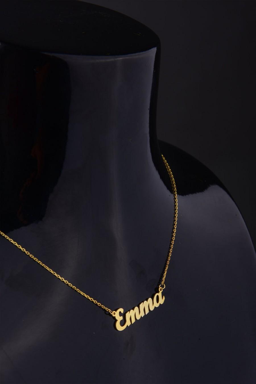 زفاف - 925 Sterling Silver Name Necklace, Custom Name Necklace, Personalized Jewelry, Minimal Name Necklace, Gift For Her For Him