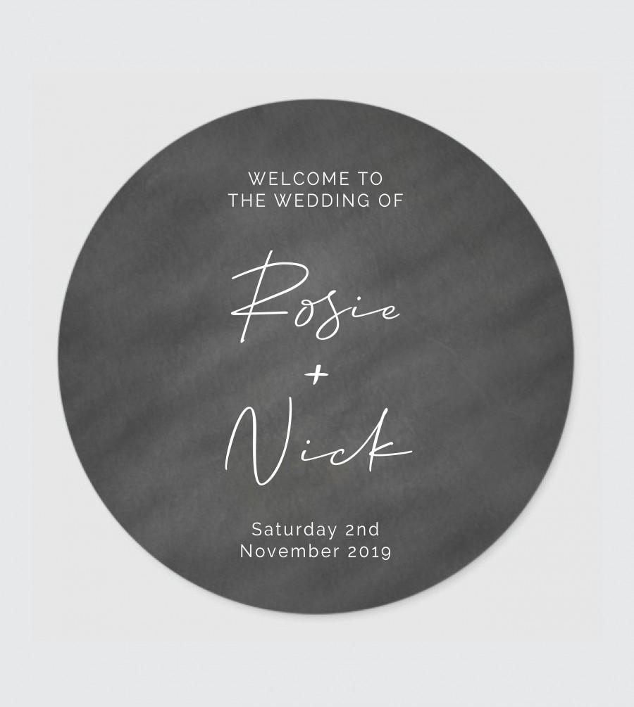 زفاف - Welcome sign stickers DIY round, circle - vinyl decal for wedding, engagement, celebration/ceremony