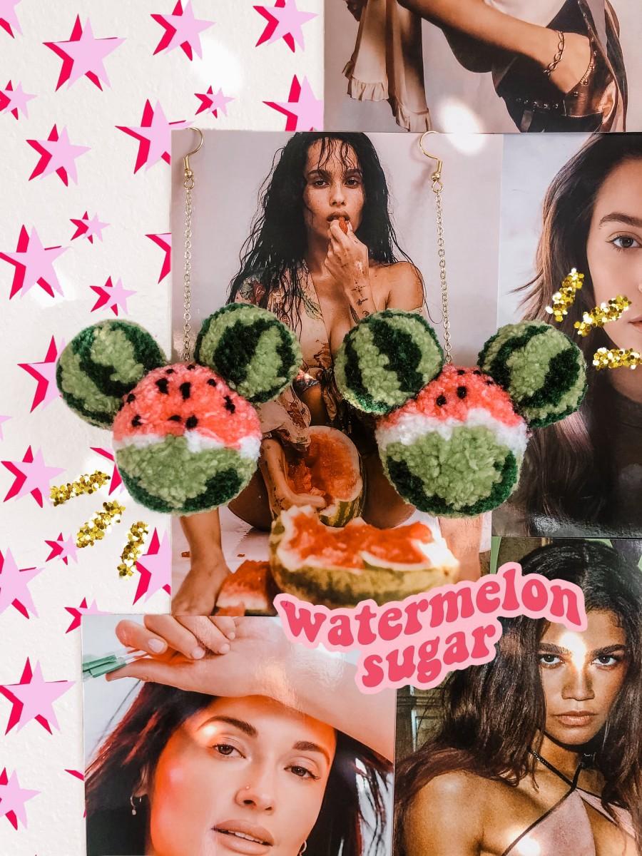 زفاف - Watermelon Sugar Harry Styles Mickey Pom Pom Earrings