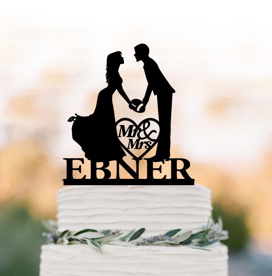 زفاف - personalized Rugby wedding cake topper Rugby player topper, Rugby Sports, Bride and Groom silhouette Wedding American football