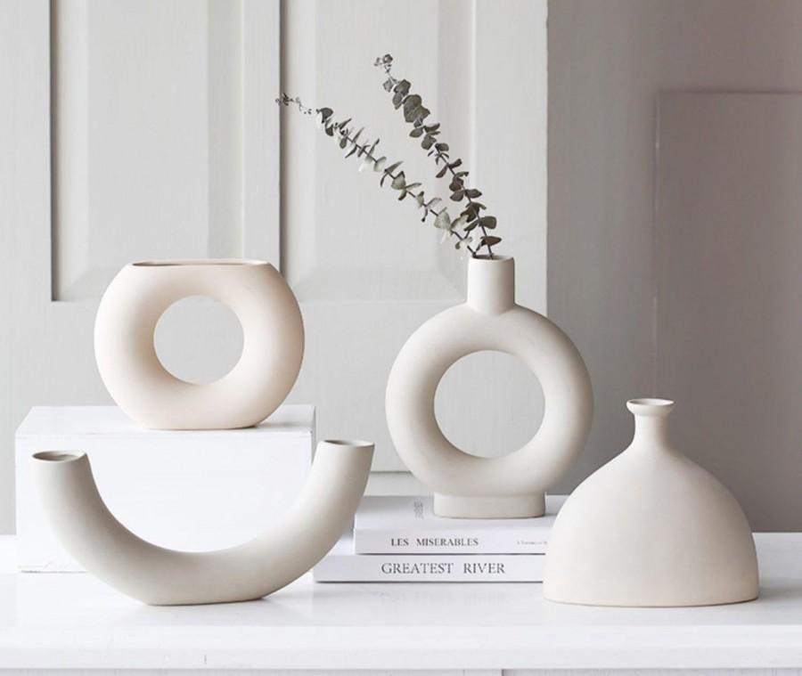 Wedding - White Minimalist Bisque,Ceramic Minimalist vase,Handmade Ceramic Vase,Minimalist Decor,Plant Pot,Flower vase,white Raku,Living Room decor
