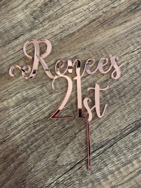Wedding - Personalised Name & Age Cake Topper