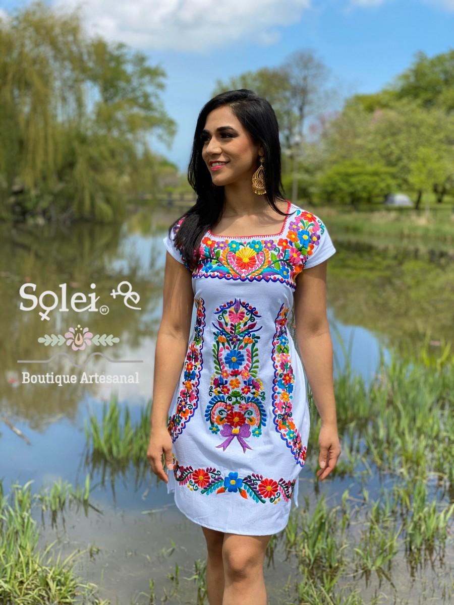 Свадьба - Mexican Colorful Embroidered Dress. Beautiful Traditional Dress. Handmade Mexican Dress. Coco Dress. Women’s Mexican Formal Dress.