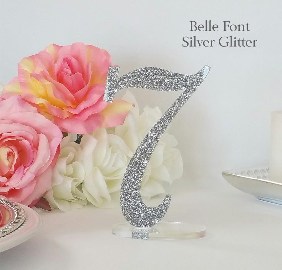 Wedding - Acrylic Table Numbers for Weddings, Parties, Company Events, Centerpieces for Birthdays & Anniversaries, Glitter and Pearl Colors [ATN10]