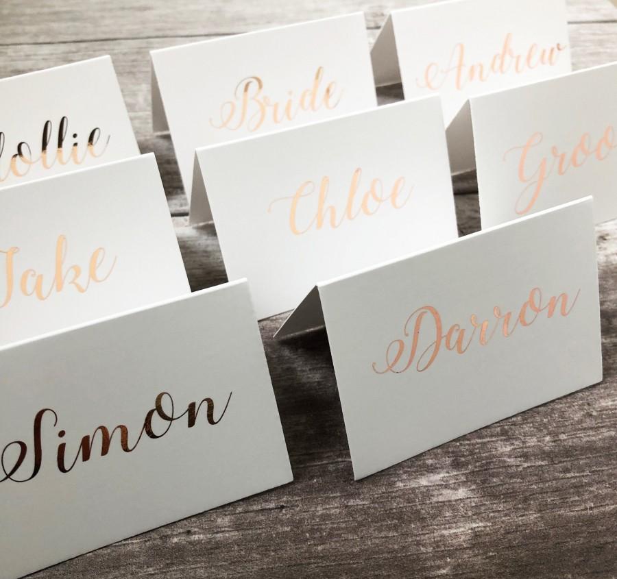 Mariage - Rose gold foil elegant place cards, tent cards, wedding place name cards, rustic wedding [Elegance collection]