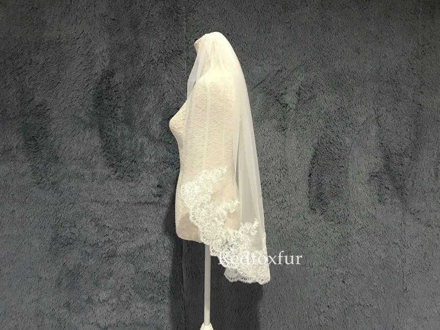 زفاف - Lace Sequin veil,Elbow,hip,Chapel,cathedral,Wedding bridal veil,1 tiers Veil,Wedding accessories,comb veil
