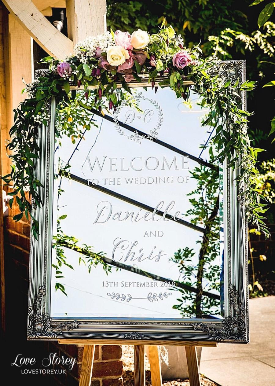Wedding - Mirror Wedding Welcome Sign • DIY Easy with Vinyl Lettering/Vinyl Stickers • Perfect for Glass & Acrylics too • Draft and Video instructions