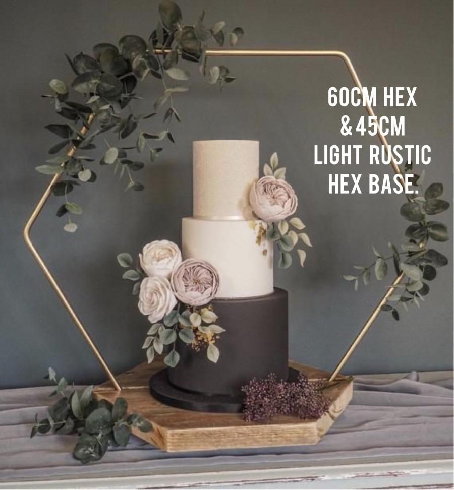 Wedding - Hexagon cake decor. Suitable for a cake display if purchased with a base. Both items sold separately. Please read listing info.