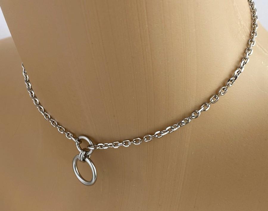زفاف - Submissive Day Collar - 24/7 Wear - BDSM O Ring - Discreet Locking Necklace