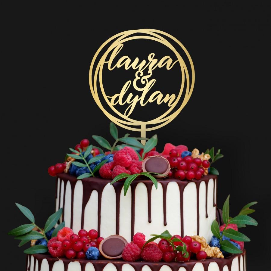 Wedding - Wedding Cake Topper - First Names Cake Topper - Gold Cake Topper - Personalized Cake Topper - Name Cake Topper - Personalized Wedding
